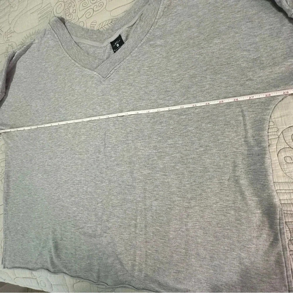 Nike Yoga Women's Fleece Cover Up Grey Heather Size XL Oversized V-neck - Picture 7 of 9